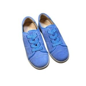 Vionic Jean Suede Shoes Womens Size 8.5 Blue Suede Lace Comfort Sneakers Slip-On